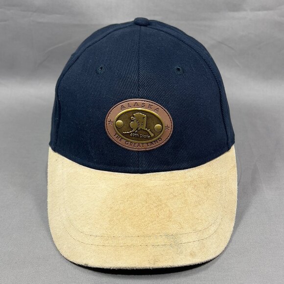 Alaska Strap Back Hat Arctic Circle Blue Hunting Fishing Souvenir Outdoor Mens - Picture 1 of 15